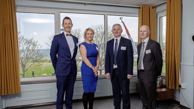 Colum McClornan and Claire Hunter, directors of the Marine Hotel in Ballycastle are pictured with Stephen Comer, First Trust Bank, and Brian Gillan, head of business and corporate banking at First Trust Bank 
