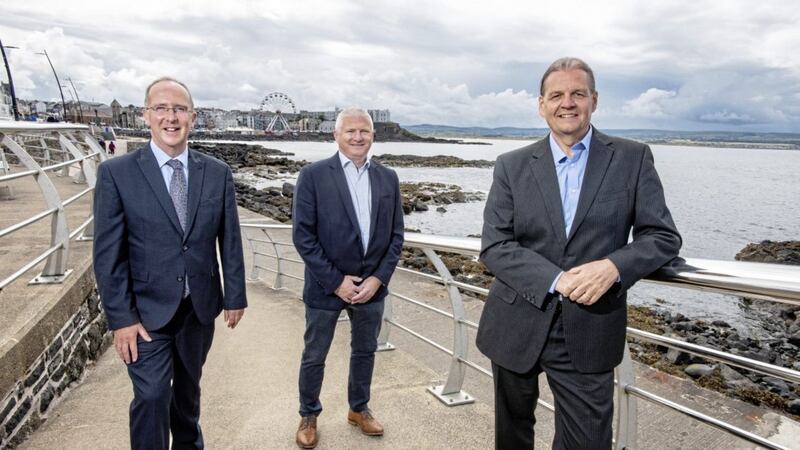 Zymplify chief executive Michael Carlin (right) with Invest NI&#39;s north west regional manager Des Gartland and executive director of regional business Alan McKeown 