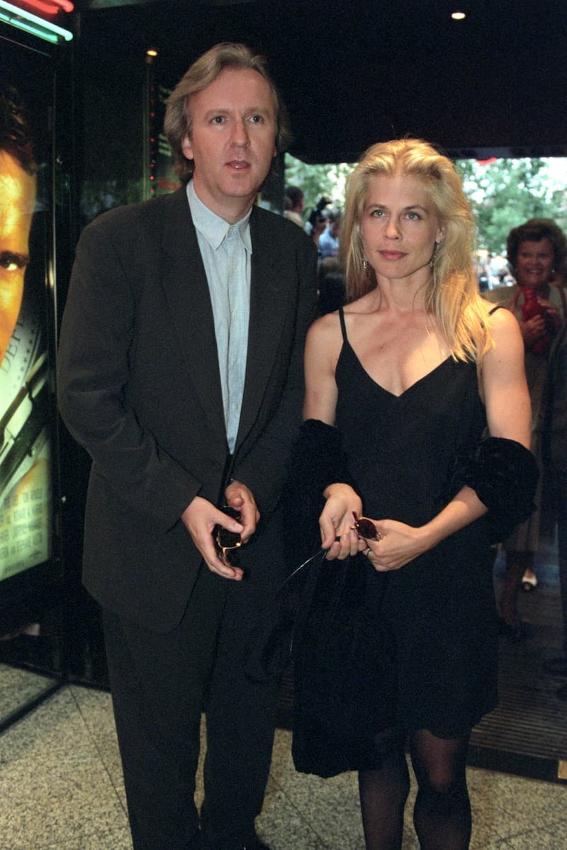 James Cameron and Linda Hamilton 