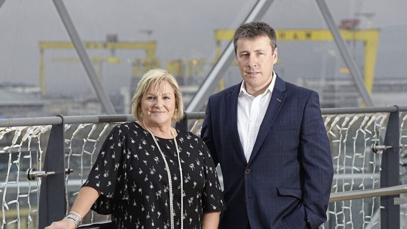 Mark O&rsquo;Donnell, director of Belfast Regeneration Directorate at the Department for Communities, with Belfast City Centre Manager Geraldine Duggan 