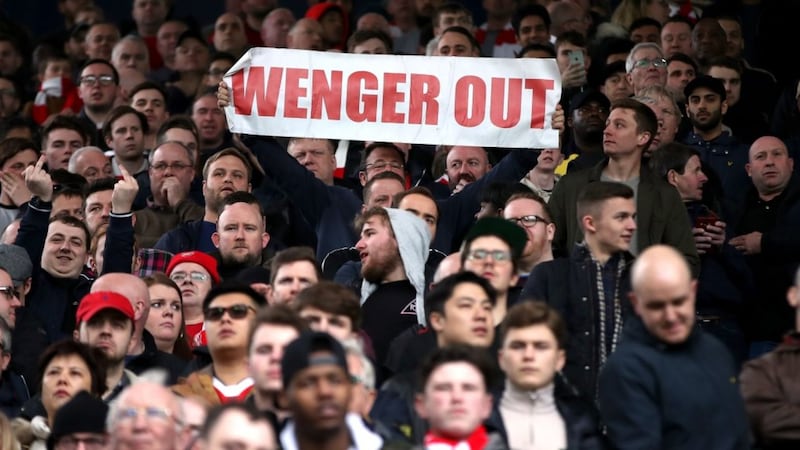 Two opposing planes flew overhead – one showing supporting for Wenger and one definitely not – before the Gunners went on to lose 3-1.