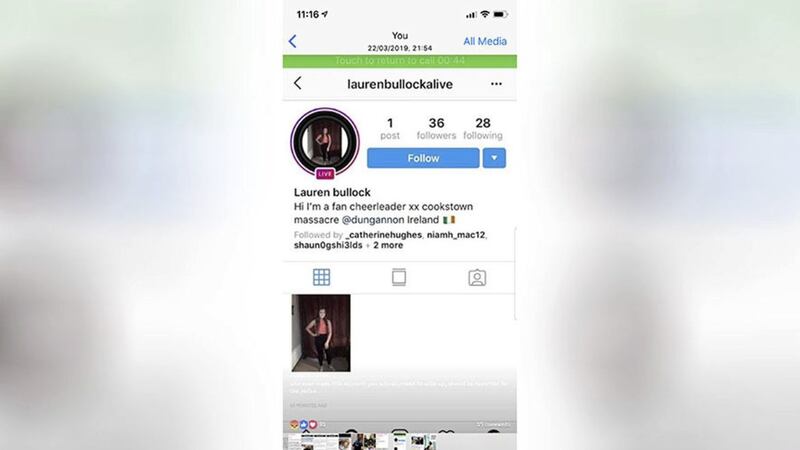 Twisted trolls have set up an Instagram account in the name of Cookstown crush victim Lauren Bullock 