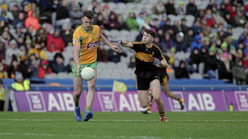 Galway&#39;s Corofin against Dr Croke&#39;s of Kerry in the last All-Ireland Club SFC Final on St Patrick&#39;s Day, in 2019. Picture Seamus Loughran 