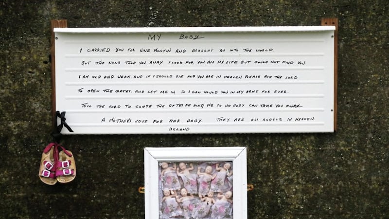 A poem on the wall of a grotto on an unmarked mass grave at the site of the Tuam Mother and Baby Home run by the Bon Secours sisters. In a statement last week they said they had &quot;failed to protect the inherent dignity&quot; of women and children in the home, and offered their &quot;profound apologies&quot;. Picture by Niall Carson/PA Wire 