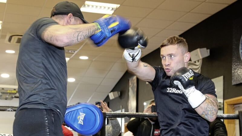 Carl Frampton had been die to face Jamel Herring on February 27, but the fight has now been postponed after &#39;The Jackal&#39; suffered a hand injury. Picture by PA 