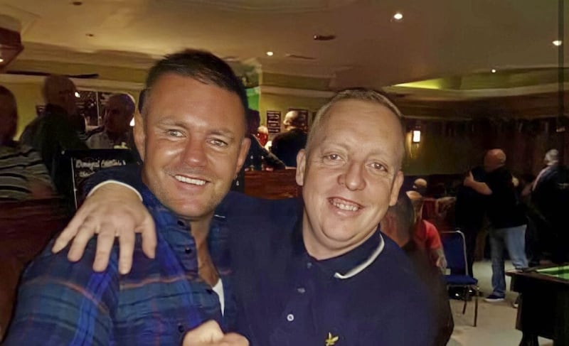 Sean Fox pictured with his close friend Jim &#39;JD&#39; Donegan, who was also murdered in 2018 