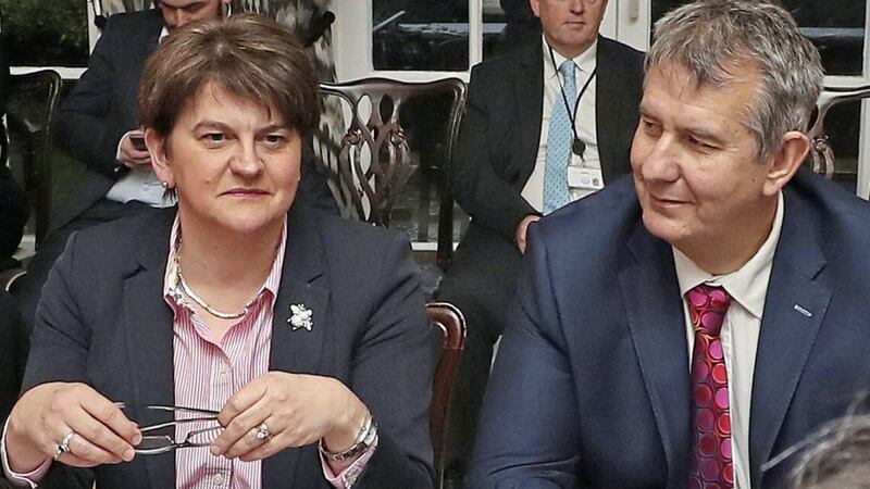 DUP leader Arlene Foster with agriculture minister Edwin Poots 