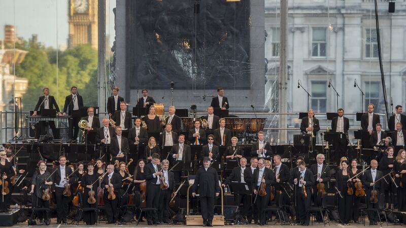 The London Symphony Orchestra plays a programme of Rachmaninov in Trafalgar Square