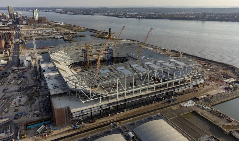A general view of Everton new stadium under construction