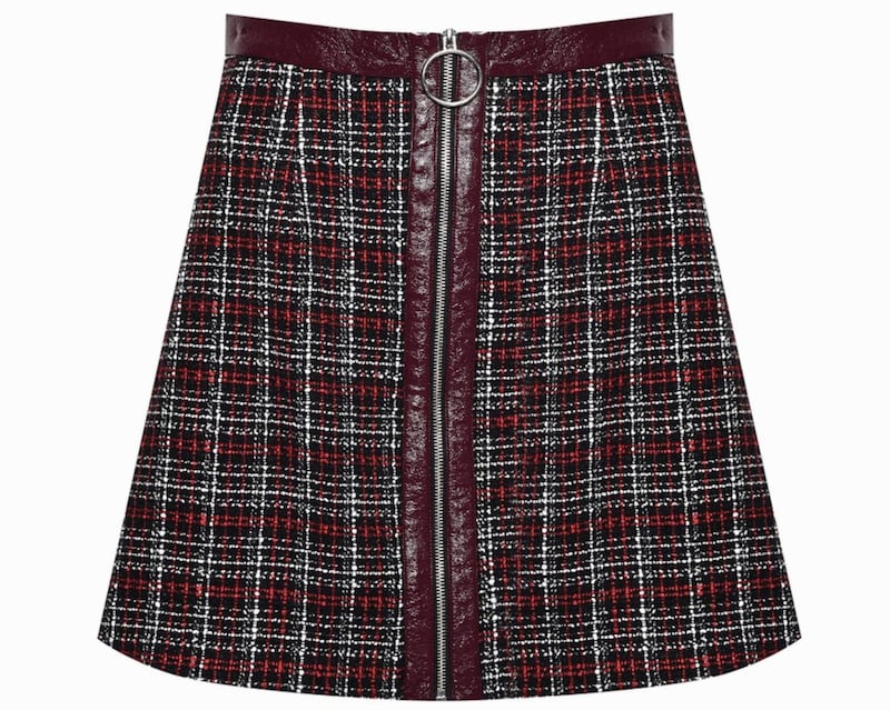 Glamorous Black And Red Tweed Zip Front Mini Skirt, &pound;19 (was &pound;27) 