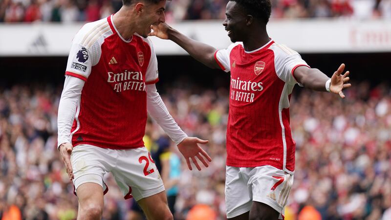 Bukayo Saka scored as Arsenal beat Bournemouth 3-0 in the race for the Premier League title