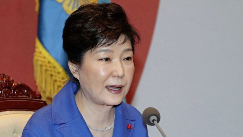 South Korean President Park Geun-hye speaks during an emergency Cabinet meeting in Seoul. Picture by Baek Sung-ryul/Yonhap via AP