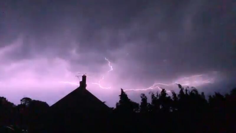 After a dramatic lightning storm hit Brighton and Eastbourne, residents filmed the weather in slow motion.