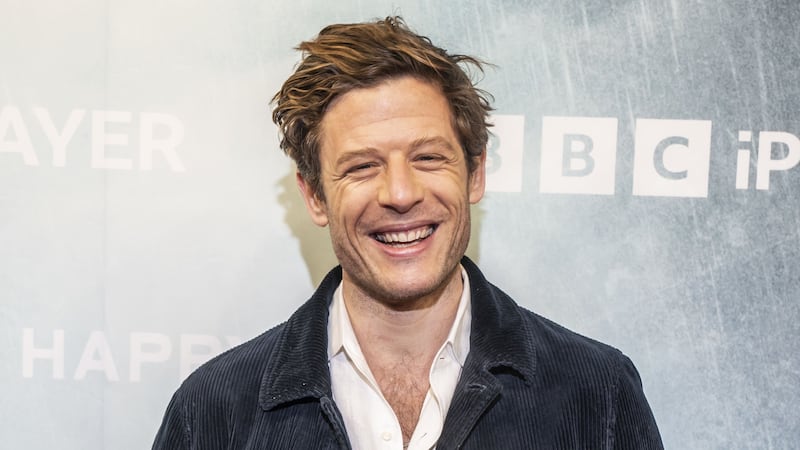 The actor attended a premiere of hit BBC show Happy Valley’s third and final series in Halifax, West Yorkshire.