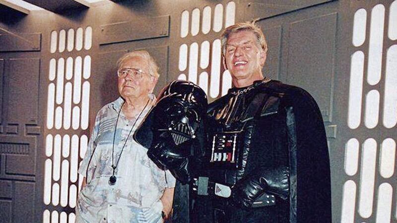 The late Dave Prowse on the set of Star Wars 