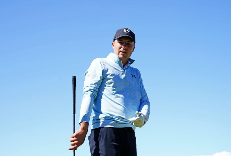 Jordan Spieth on the fifth tee during the Pro-Am ahead of the Genesis Scottish Open
