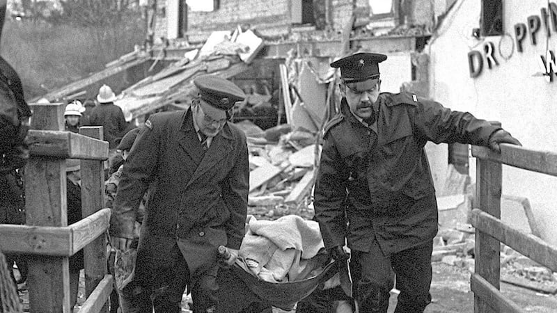 The immediate aftermath of the Droppin Well Pub bombing 40 years ago today  