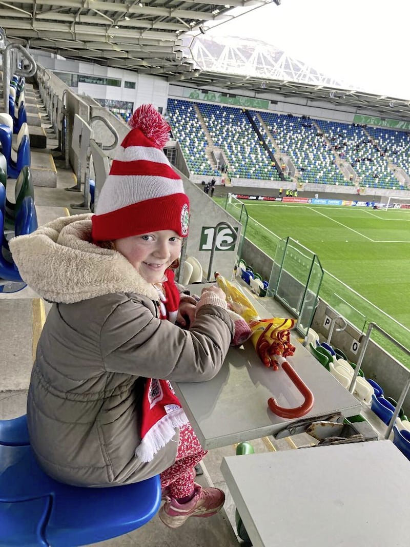Rosa, my daughter, at Windsor Park in March 