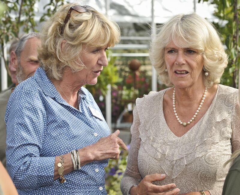 Sisters Annabel and Camilla pictured as Charles opened a new visitor’s centre and cafe at the Duchy Nursery, Lostwithiel, Cornwall