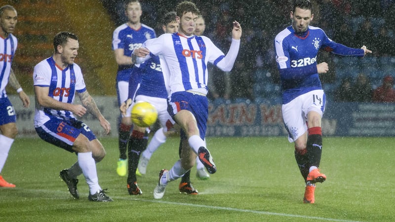 Rangers' Nicky Clark fires home the winner in Tuesday's William Hill Scottish Cup fifth round replay against Kilmarnock at Rugby Park<br />Picture by PA&nbsp;