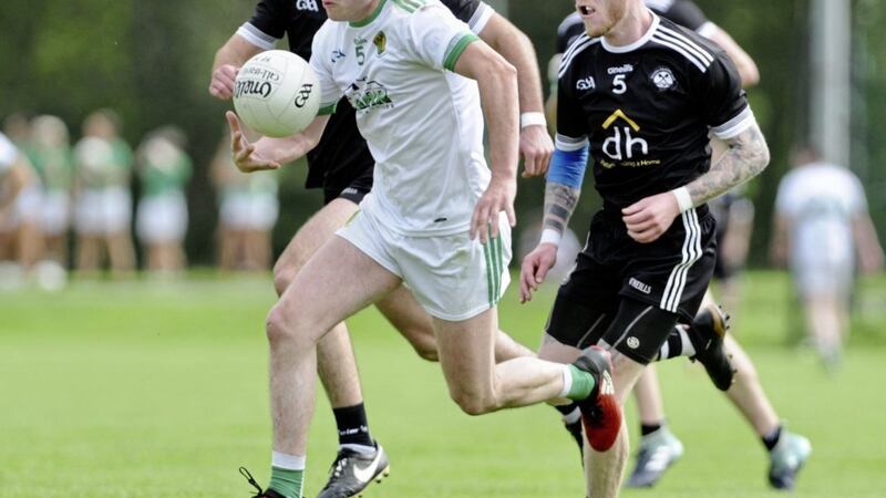 Granemore&#39;s Cathal O&#39;Hare in action against St Peter&#39;s of Lurgan in this year&#39;s Championship group stages.                                     