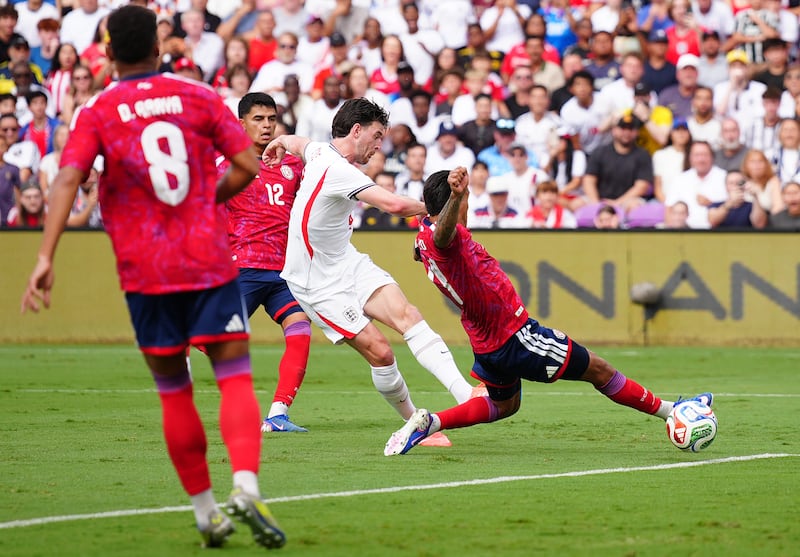 Declan Rice opens the scoring for England