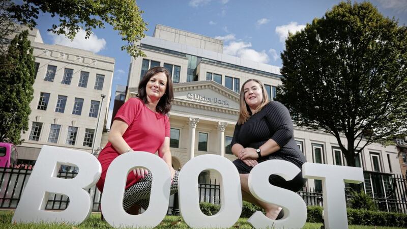 Lisa McCaul (left) and Cara Taylor, both growth enablers at Ulster Bank, kick off the major new series of events across Northern Ireland intended to support entrepreneurs. 