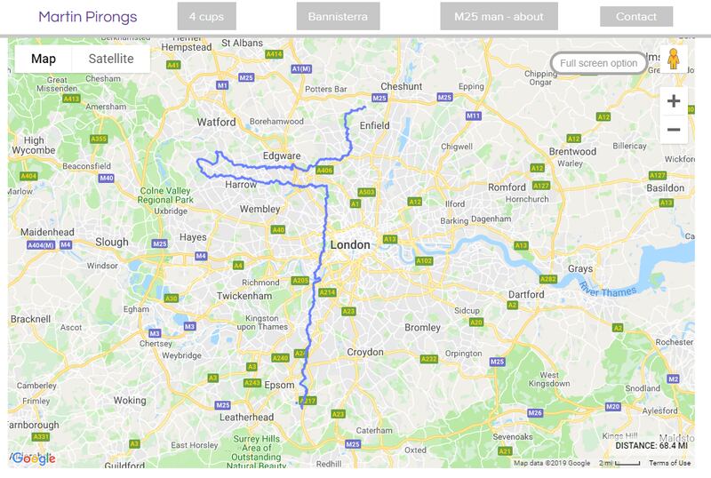 The route mapped so far on the website