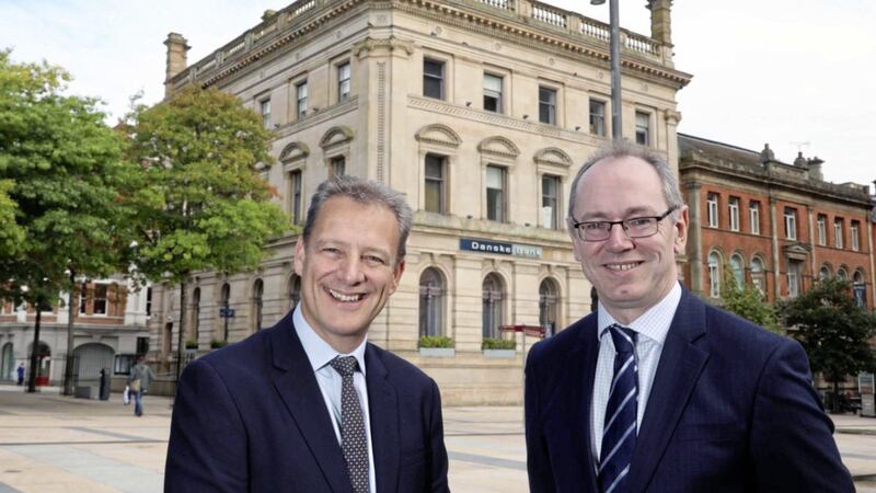 Danske Bank&#39;s chief financial officer Stephen Matchett (right) with Jeremy Fitch, executive director of business &amp; sector development at Invest NI 