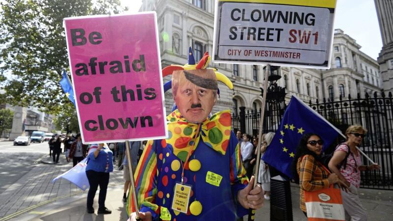 A Brexit protester in Westminster after it was announced Parliament will be suspended for five weeks. Picture by Kirsty O&#39;Connor, Press Association 