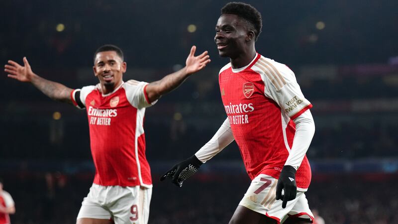 Bukayo Saka was on target for Arsenal (John Walton/PA)