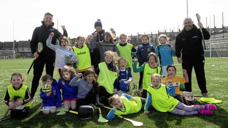 St Gall&rsquo;s, Belfast has introduced its girls to Camogie for the first time. The girls were shown the basics of stickwork and striking while also having great fun meeting some new friends along the way. To join the new camogie team, contact the Naomh Gall Facebook page. Picture by Mark Marlow 