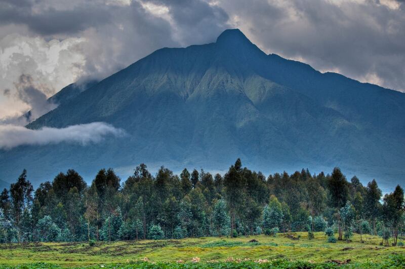 Virunga Mountains in Rwanda.