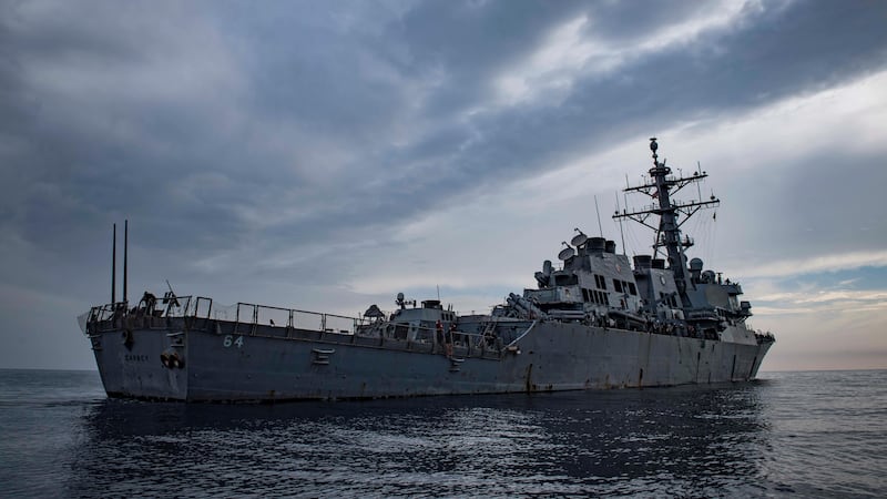 The USS Carney, a Navy destroyer, took out three missiles that had been fired from Yemen (Mass Communication Spc1st Class Ryan U Kledzik/US Naval Forces Europe-Africa via AP)