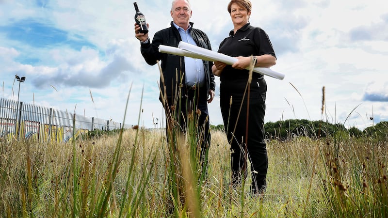 Lesley Allen, operations manager, Baileys Mallusk and Robert Murphy, head of Baileys operations, celebrate the approval of planning permission for an extension of the global supply facility in Co Antrim.