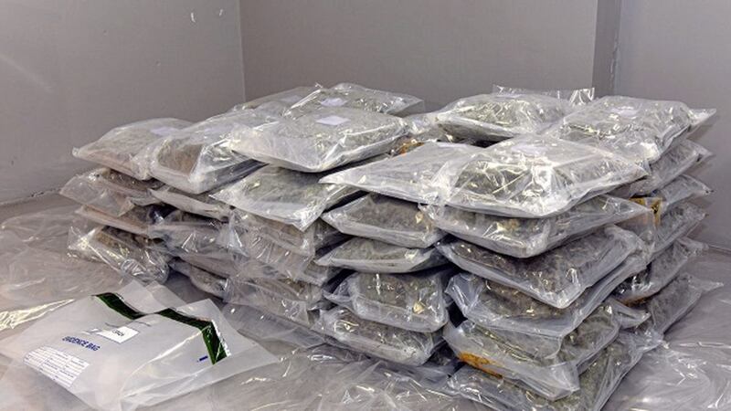 Cannabis with an estimated street value of &pound;1m was found in a modified fuel tank in Dromore. Picture by Pacemaker 
