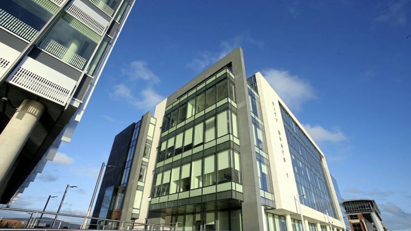 TSYS is based in the City Quays 1 building at Belfast Harbour. Picture by Mal McCann. 