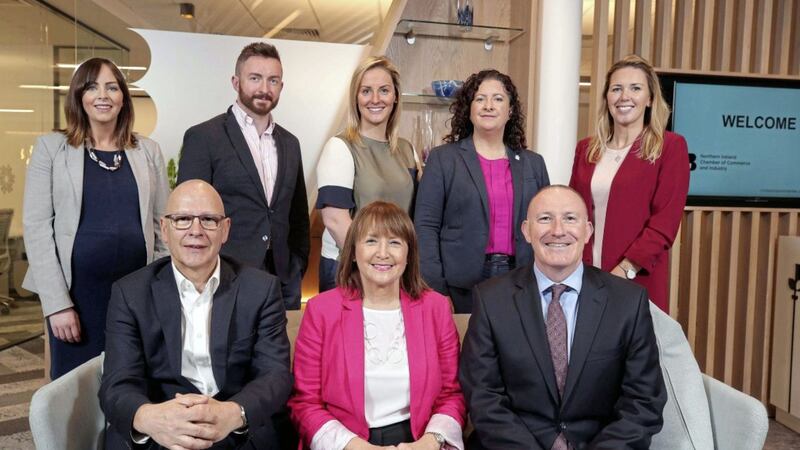Pictured are the Northern Ireland big delegation. From back left: Rachael McGuickin,Visit Belfast; Jonathan Ireland, Lanyon Group; Jaime Bennett, Conference Partners International; Catherine Toolan, ICC Belfast and Louise Turley, NI Chamber. Pictured at the front are: Alistair Reid, Belfast City Council; Ann McGregor, NI Chamber; and Gerry Lennon,Visit Belfast. 