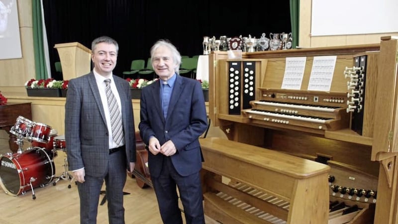 Rev Ken Doherty (pictured with Robert Briscoe) was at St Malachy&#39;s where senior prize day saw a procession accompanied by the newly installed Copeman Hart digital organ 