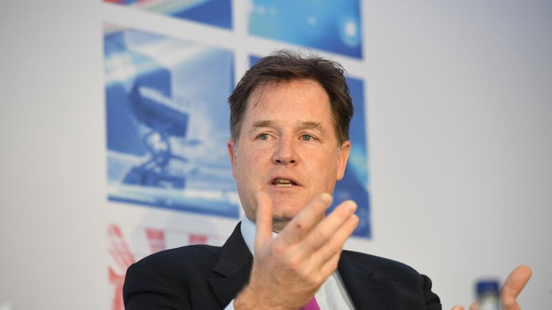 Sir Nick Clegg, president, global affairs speaks at Meta’s AI event in London