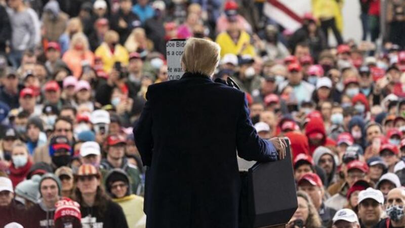 &nbsp;President Donald Trump speaks at a campaign rally. Photo/Alex Brandon