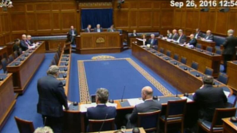 No Stormont Executive ministers were in attendance for the start of an Assembly debate calling for greating government transparency 