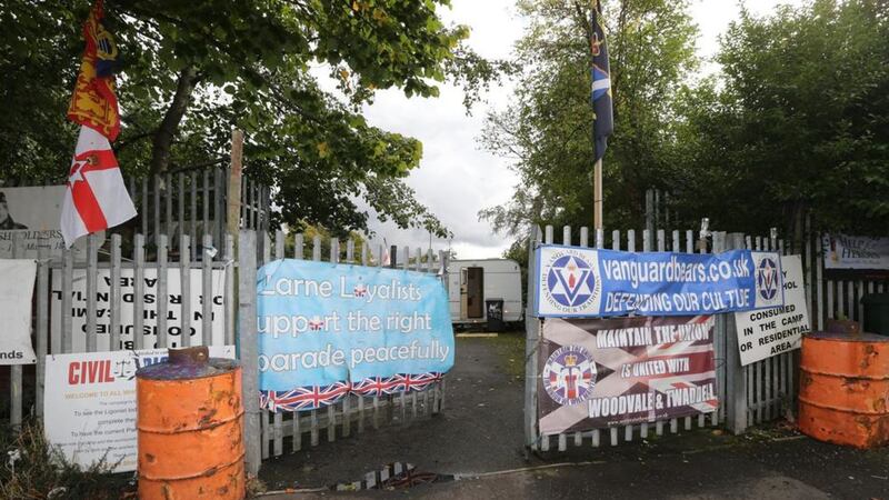 The loyalist protest camp at Twaddell Avenue in north Belfast. Picture by Hugh Russell 