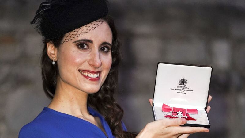 She collected an MBE on Wednesday for her services to classical music.