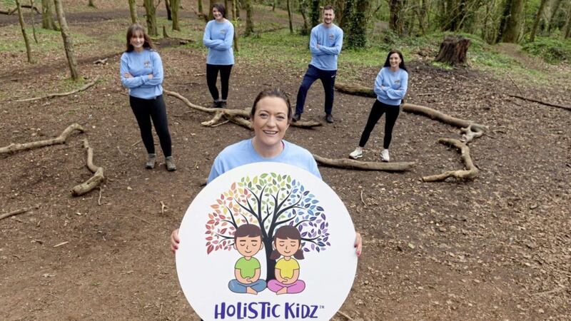 Founder of Holistic Kidz Colette McCartney with new Forest School Camp Coaches Cara Gallan, Kathryn McCollough, Rebecca McCracken and Michael Armstrong 
