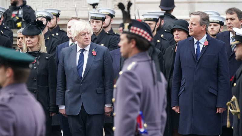 Former prime ministers Boris Johnson and David Cameron