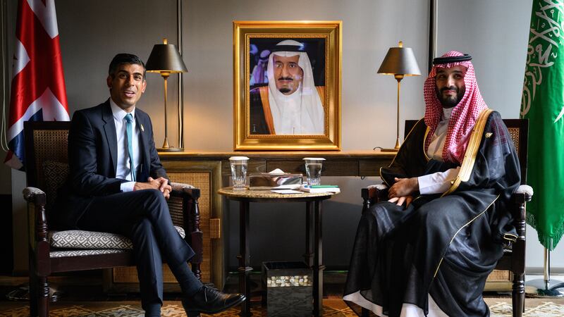 Prime Minister Rishi Sunak and Saudi Arabia’s crown prince Mohammed bin Salman met at the G20 summit in Bali (PA)