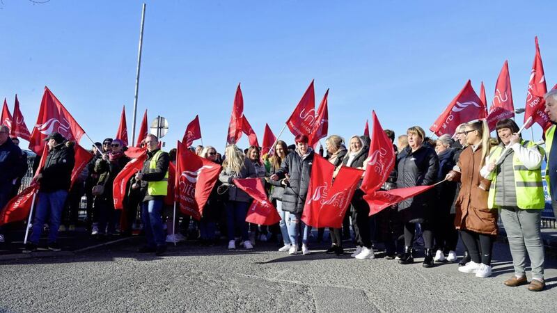 Members of the Unite union are planning to strike for almost two weeks after the Easter break. File picture by Arthur Allison, Pacemaker 