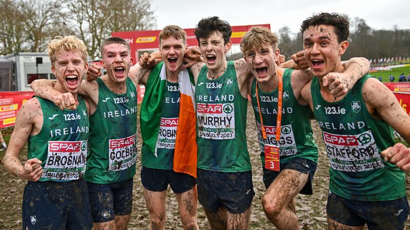 The victorious Ireland team in Brussels                                                    PICTURE: Sportsfile 