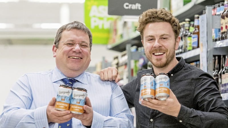 Michael McCallion (left), Asda&#39;s senior buyer for Northern Ireland and Scotland, with Brewgooder&#39;s Alan Mahon 